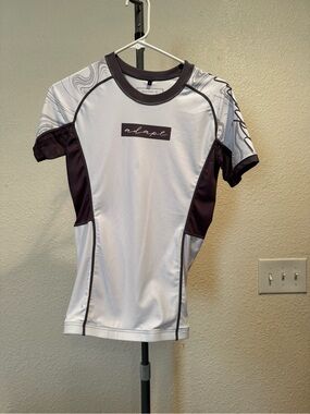 Adapt No Gi BJJ White and Dark Gray Performance Short Sleeve Top